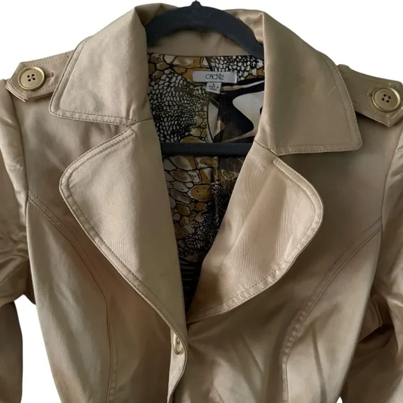 Vintage Caché Gold Trench Coat – Size Large - Picture 6 of 11